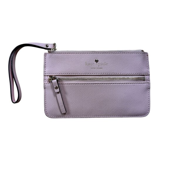 Kate Spade New York Mikas Pond Bee Leather Wristlet in Pale Pink in EUC! - Picture 1 of 7